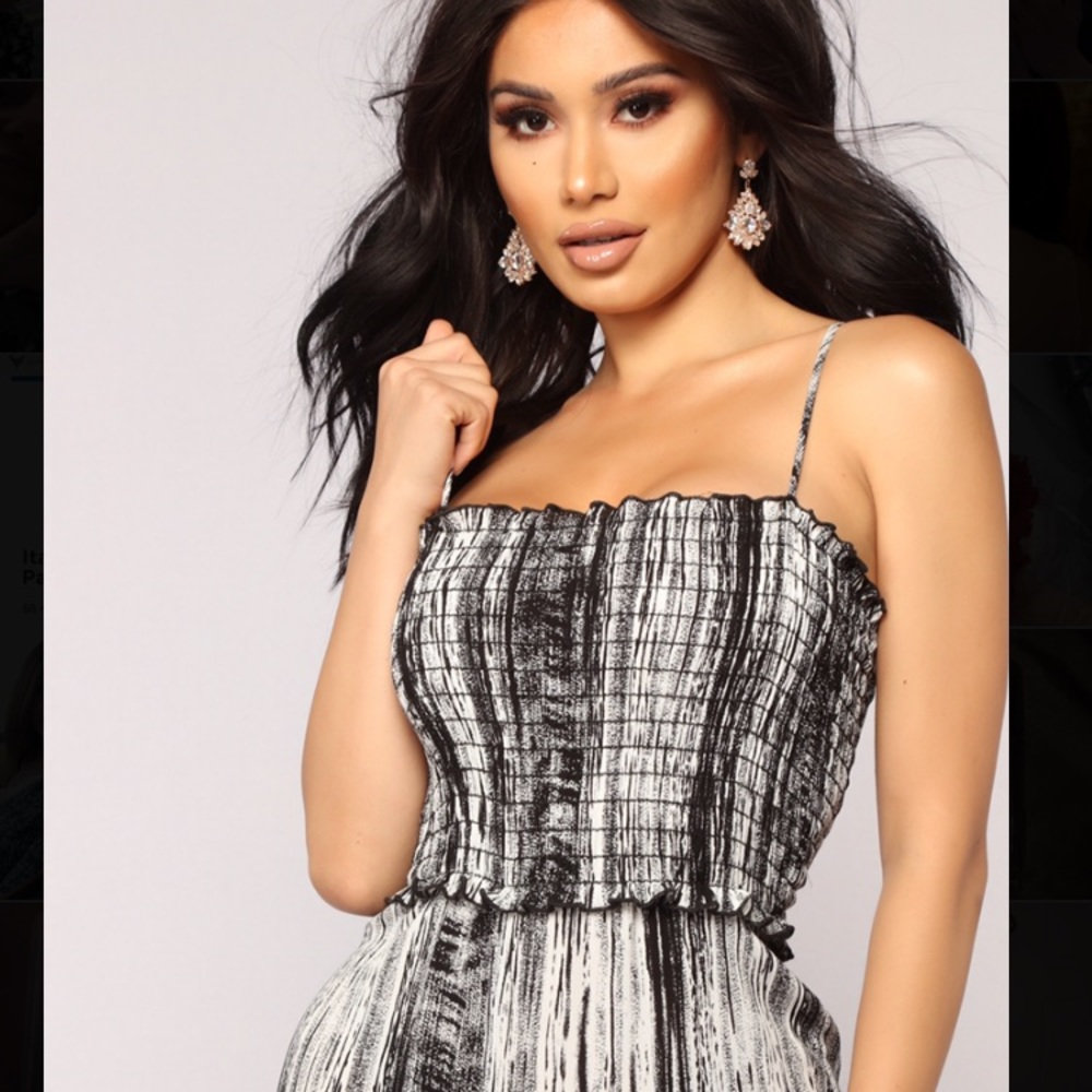 Wine country smocked jumpsuit